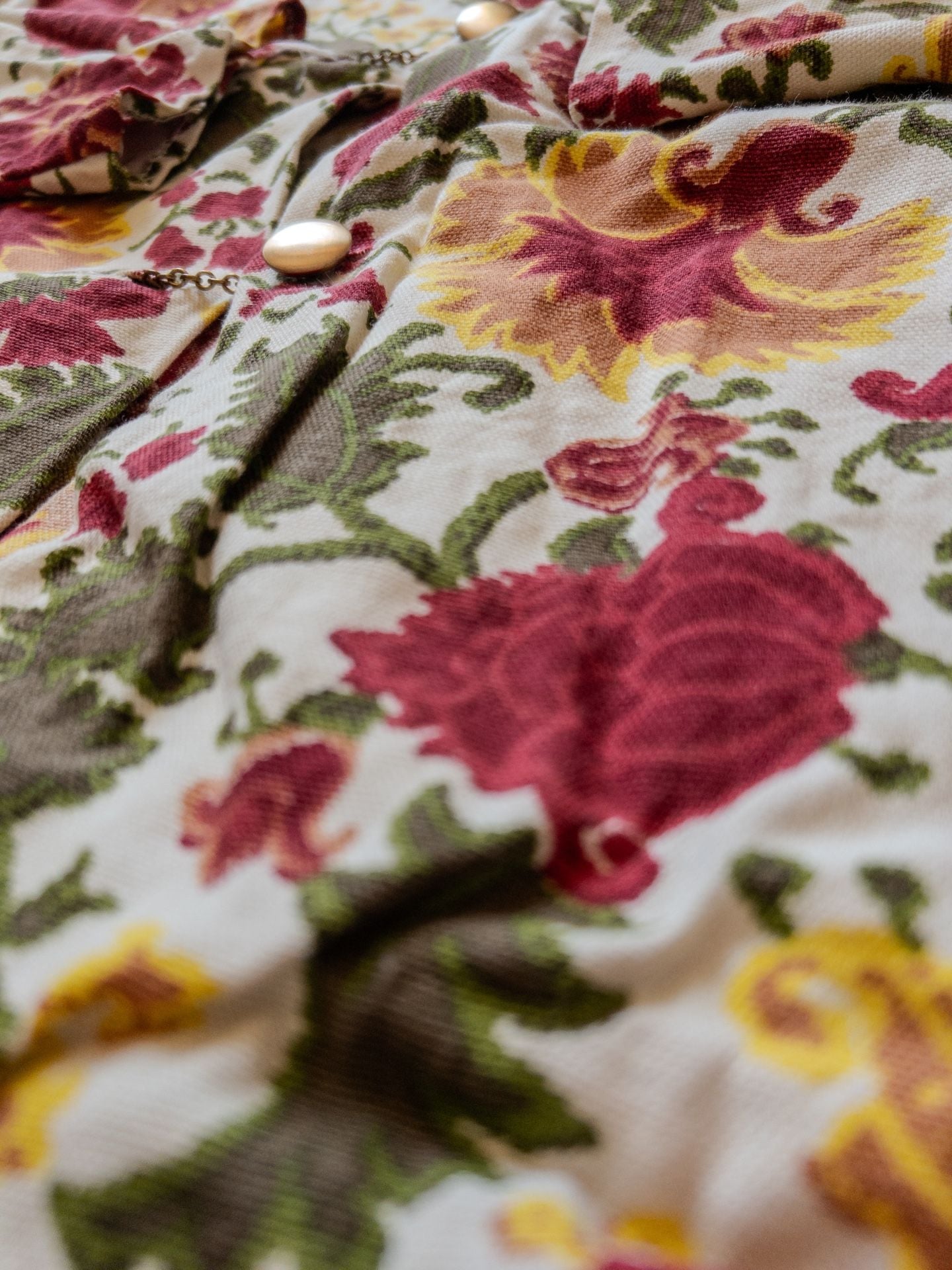 Vtg 1967-69 H Bar C California Ranchwear Floral Shirt Loop Collar Cotton Western M 6