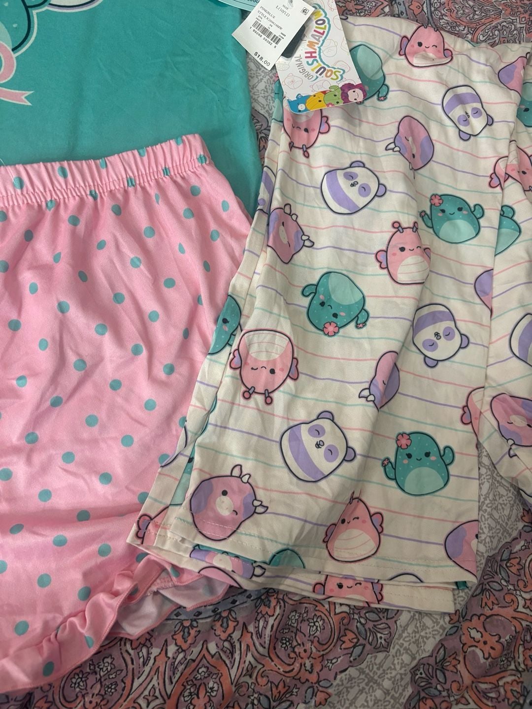 Squishmallows Girls' 3-Piece Pajama Sleep Set, Size L (10/12) 2