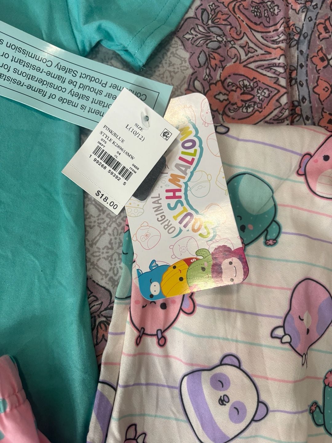 Squishmallows Girls' 3-Piece Pajama Sleep Set, Size L (10/12) 4