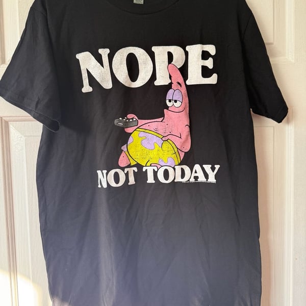 SpongeBob SquarePants Patrick Nope Not Today Graphic T-Shirt Mens size Medium