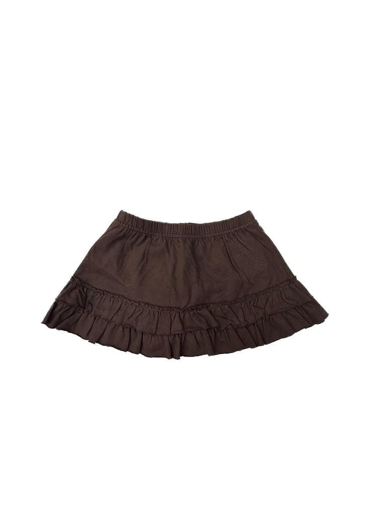 Jumping Beans Baby Girls Brown Elastic Waist Tiered Ruffle Mini Skirt (Size 12M) 2