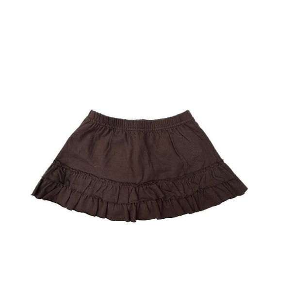Jumping Beans Baby Girls Brown Elastic Waist Tiered Ruffle Mini Skirt (Size 12M)