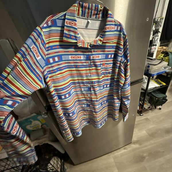 Cinch ArenaFlex Multi-Colored Aztec Print Long Sleeve Button-Down Shirt