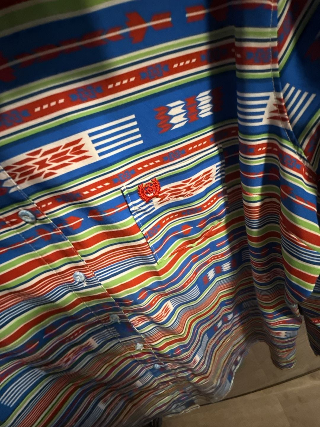 Cinch ArenaFlex Multi-Colored Aztec Print Long Sleeve Button-Down Shirt 3