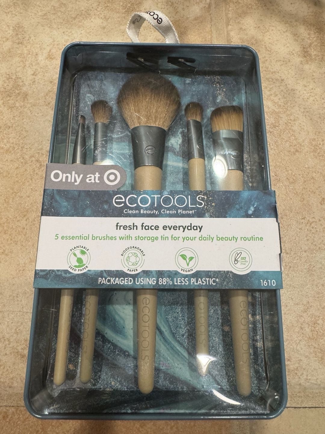 EcoTools Fresh Face Everyday 5-Piece Makeup Brush Set with Storage Tin 1