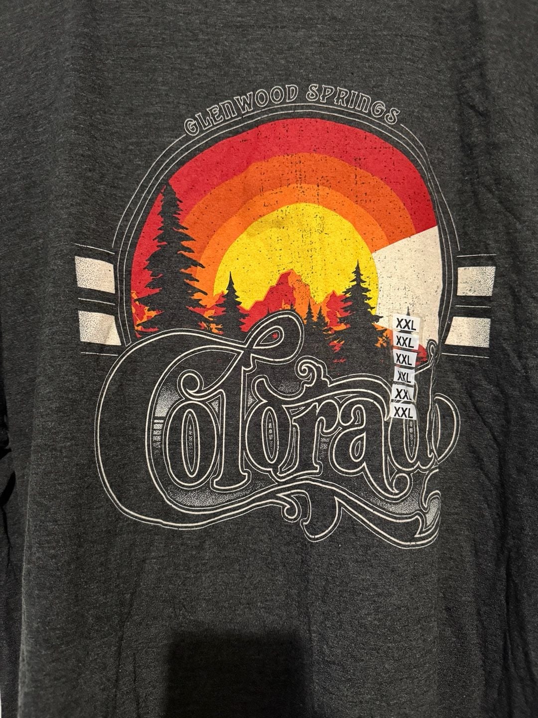 Glenwood Springs Colorado Mountain Sunset T-Shirt Mens 2XL NWT 5