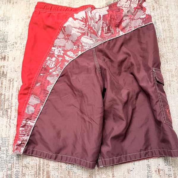 Mossimo Boys Two-Tone Graphic Surf Board Shorts with Cargo Pocket