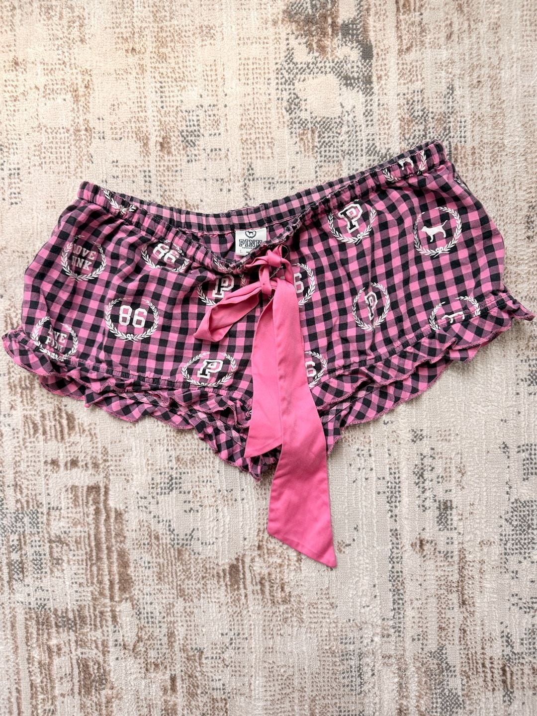 Victoria's Secret PINK Plaid Ruffle Sleep Shorts 1
