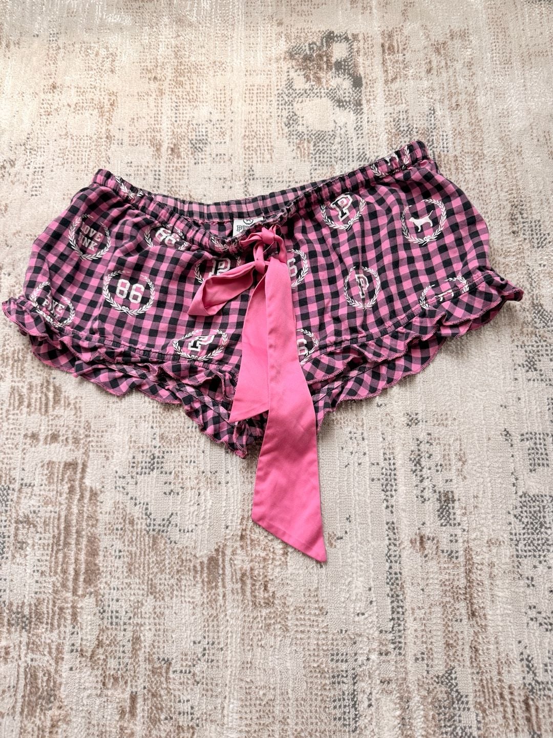 Victoria's Secret PINK Plaid Ruffle Sleep Shorts 2