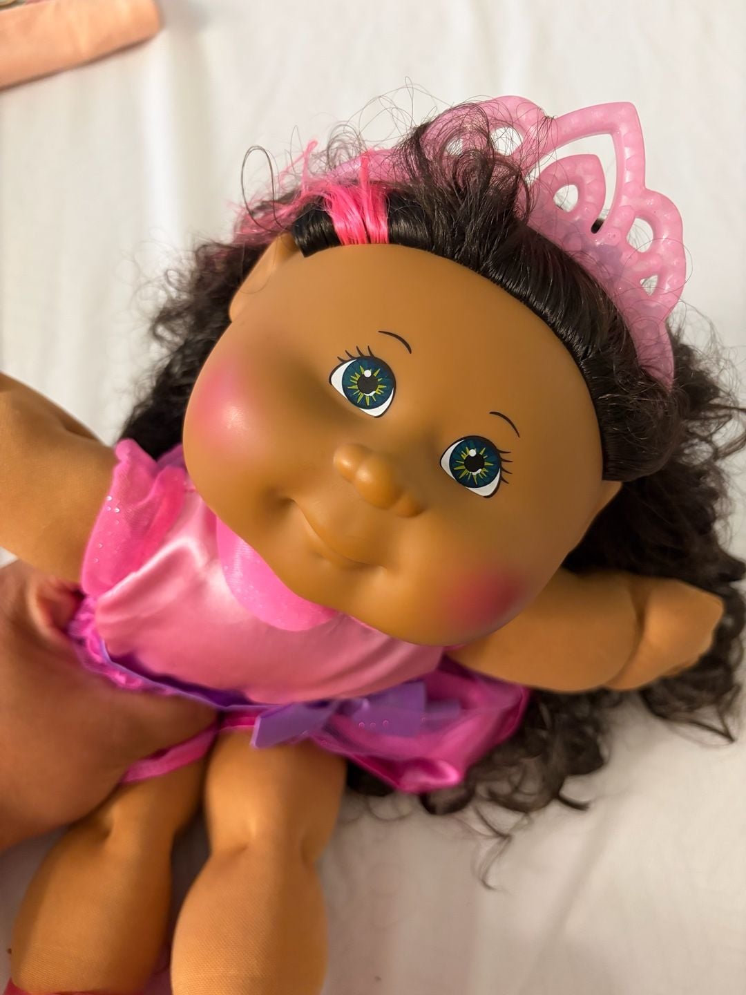 Cabbage Patch Kids 14-inch Girl Doll with Dark Hair and Pink Princess Dress 1