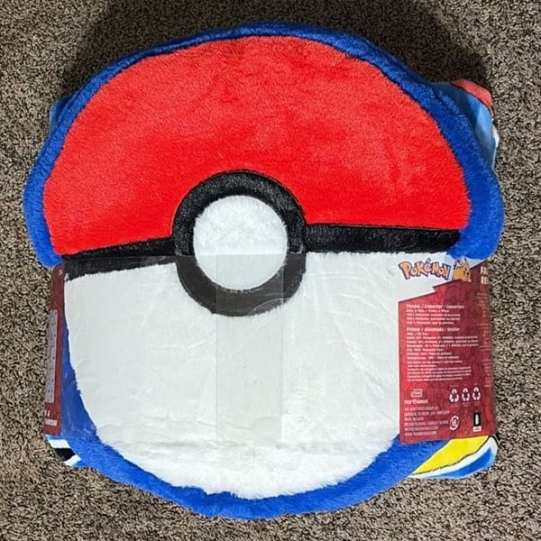 Pokémon Pikachu Faux Fur Cloud Pillow and Reversible Throw Blanket Set