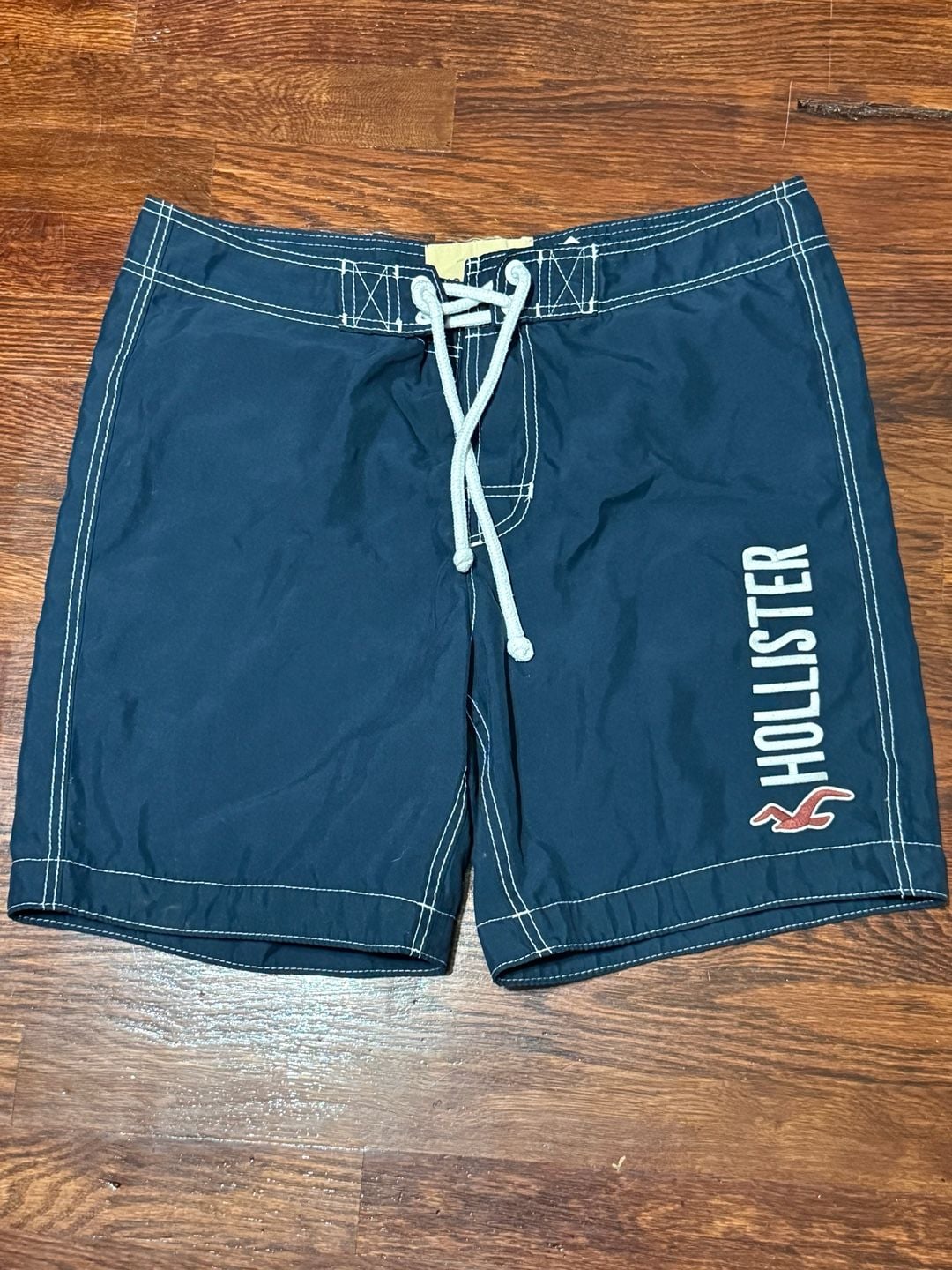 y2k Hollister Men's Navy Blue Board Shorts Swim Trunks 2