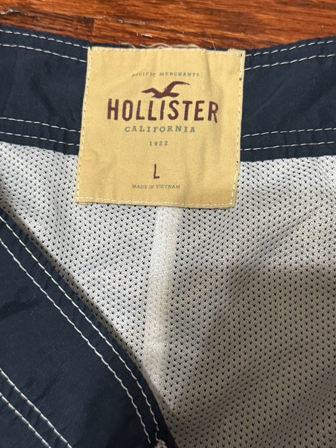 y2k Hollister Men's Navy Blue Board Shorts Swim Trunks 3