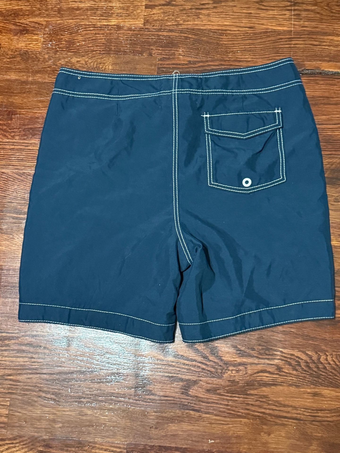y2k Hollister Men's Navy Blue Board Shorts Swim Trunks 5