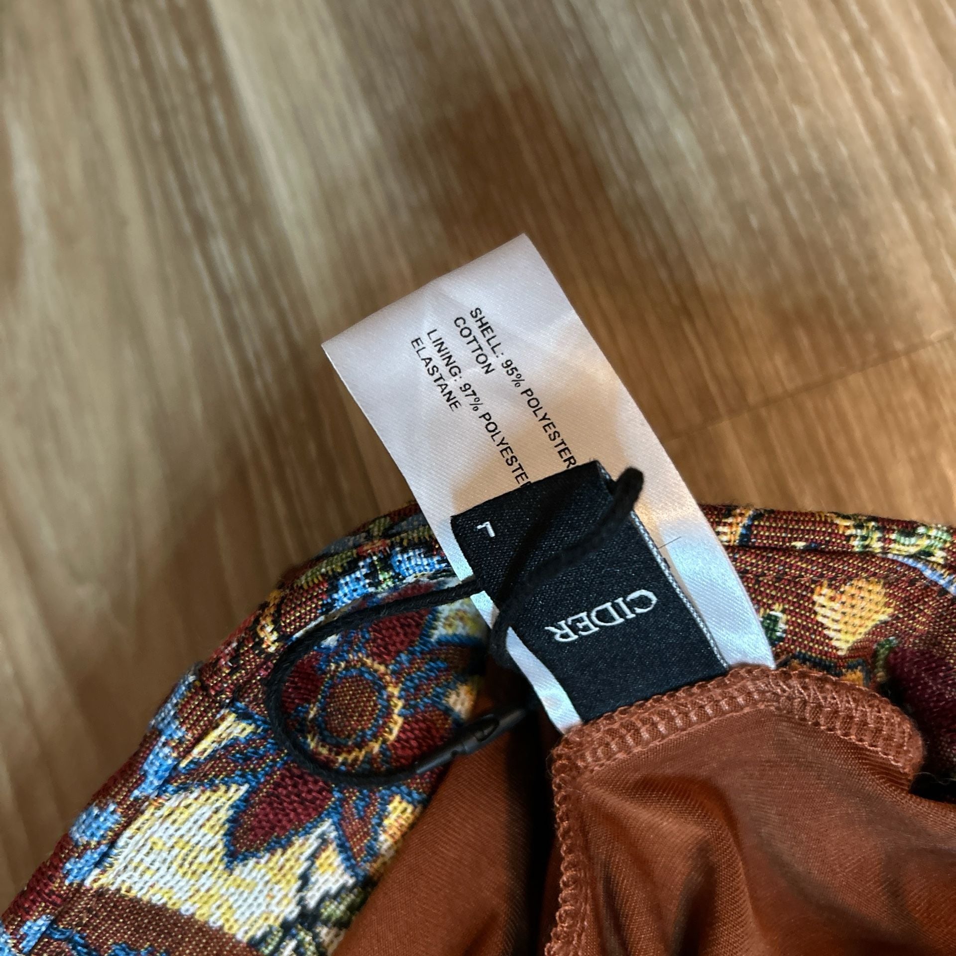 Cider Brown Multi-Color Tapestry Print Mini Skirt 6