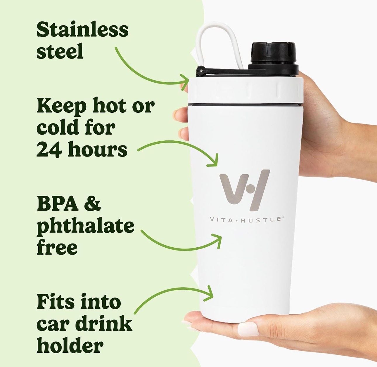 Stainless Shaker Bottle - 20 oz, 2