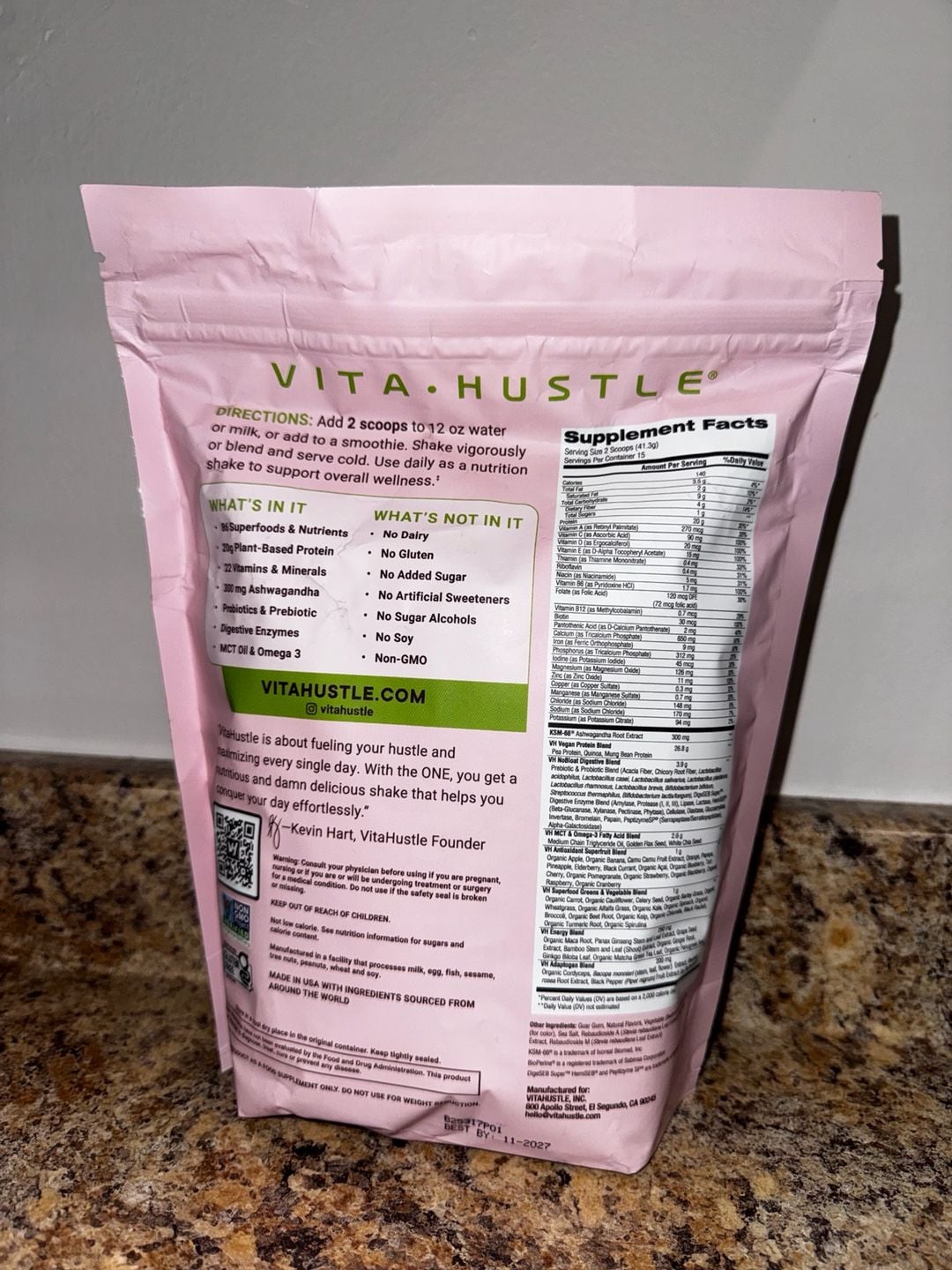 VitaHustle ONE Superfood Protein Powder - Strawberry, 21.85 oz (15 Servings) 3