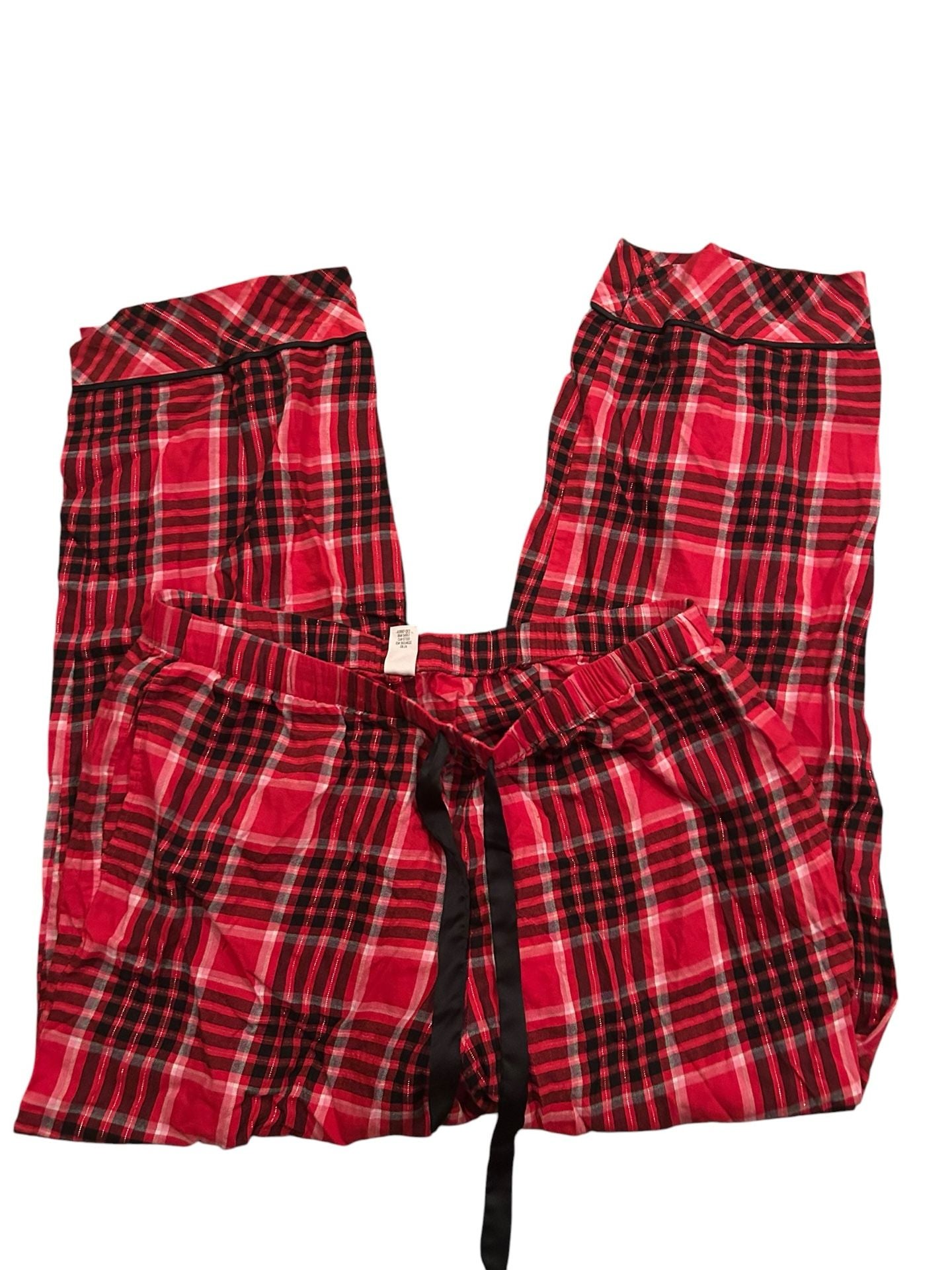 Victoria's Secret Embroidered Plaid Flannel Button-Down Pajama Set 3