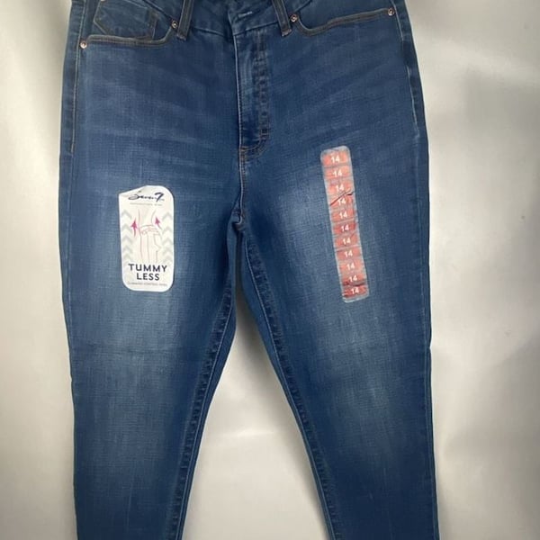 Seven7 Tummy Less Slimming Control Panel Skinny Jeans Size 14