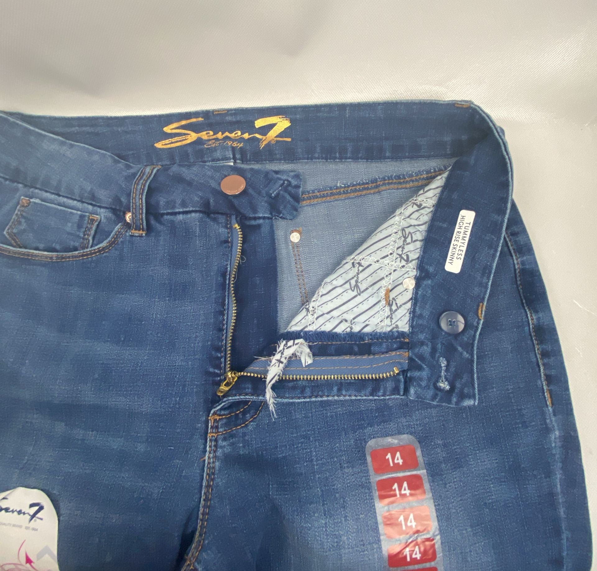 Seven7 Tummy Less Slimming Control Panel Skinny Jeans Size 14 5