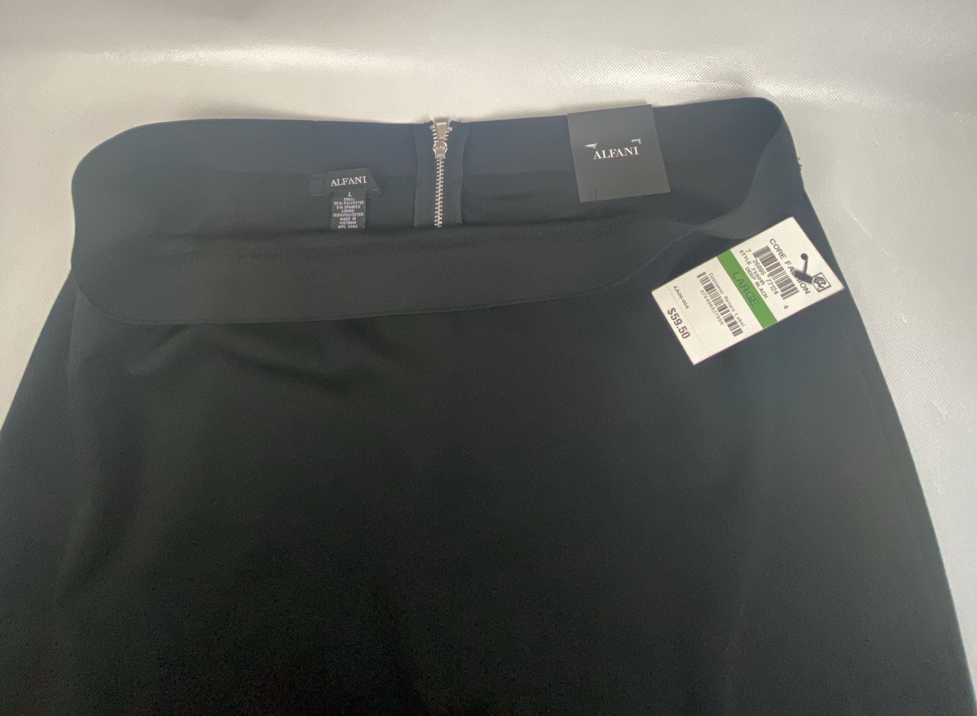 Alfani Black Asymmetric Front Zip Midi Skirt 4