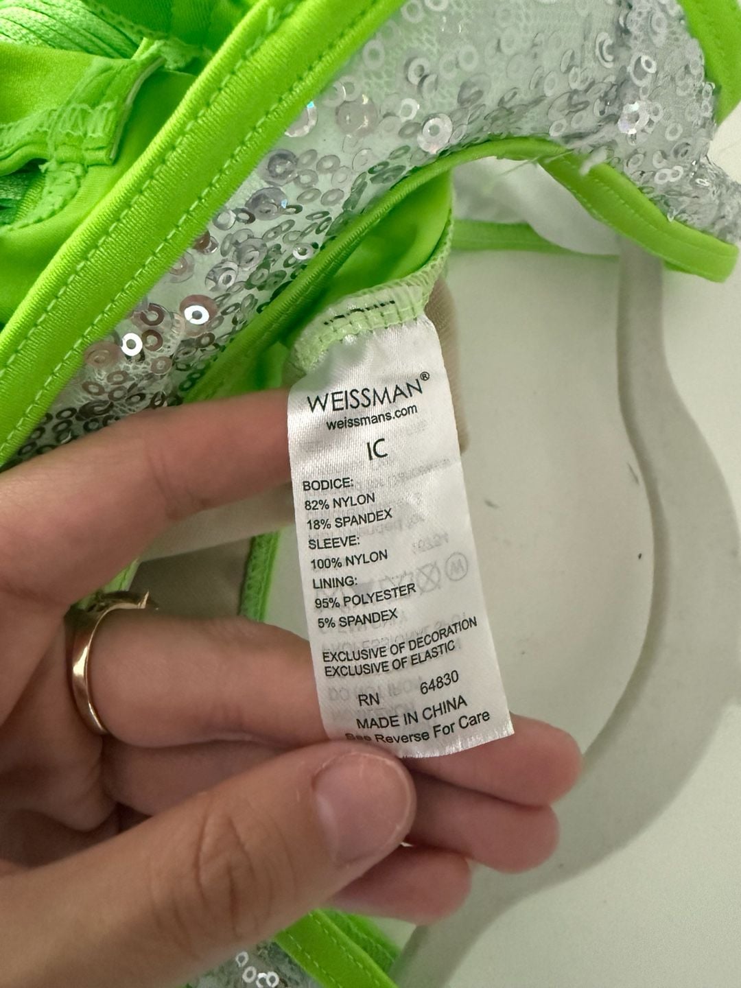 WEISSMAN Neon Green Sleeveless Dance Leotard with Fringe 8