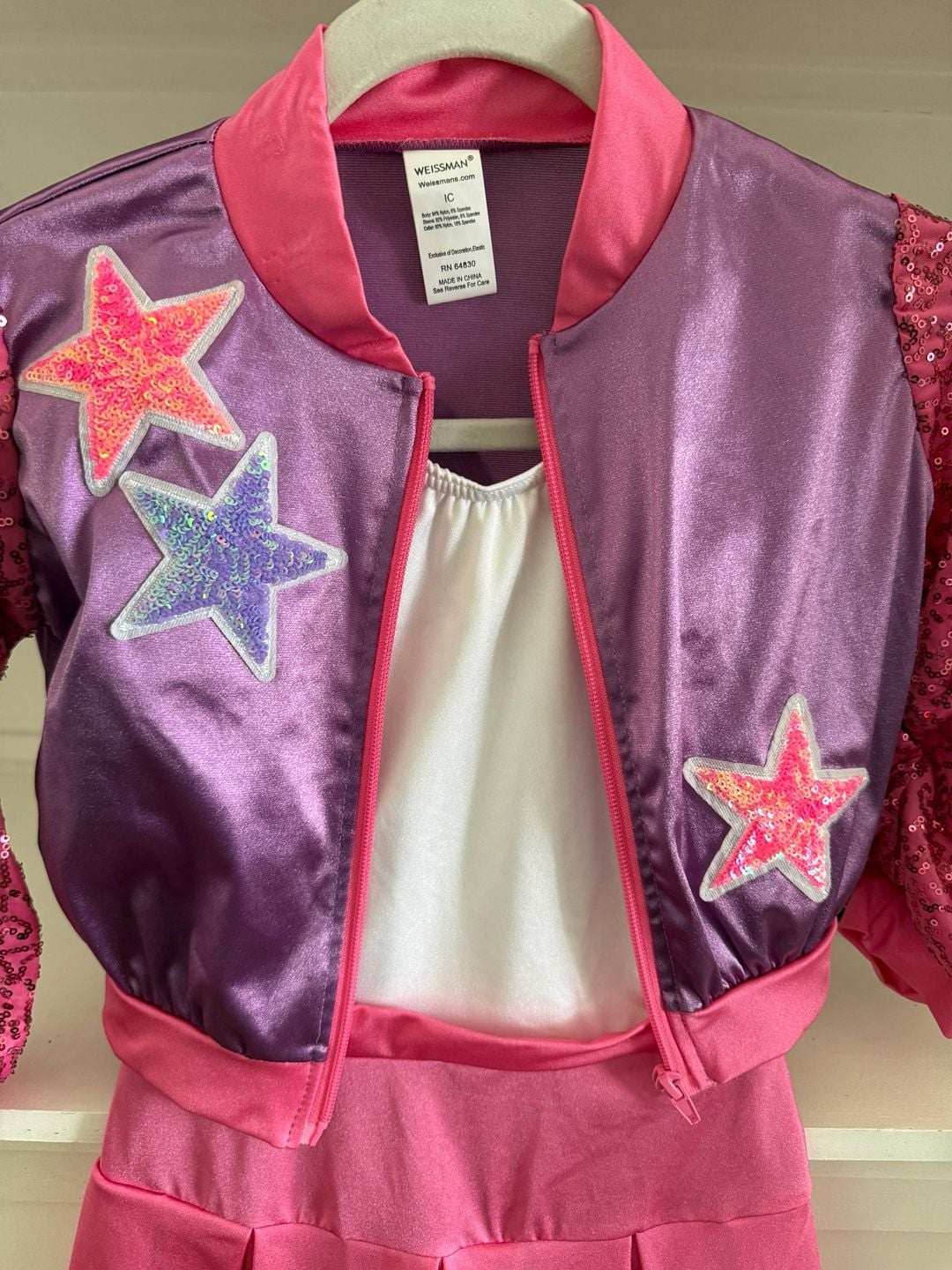 Weissman Girls Sequin Star Bomber Jacket and Skirt Dance Costume Set 2