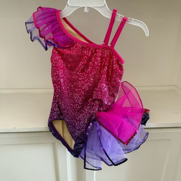 Layla The Brighter Movement Girls Pink and Purple Sequin Dance Leotard