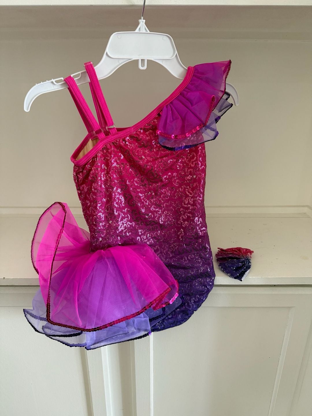 Layla The Brighter Movement Girls Pink and Purple Sequin Dance Leotard 3