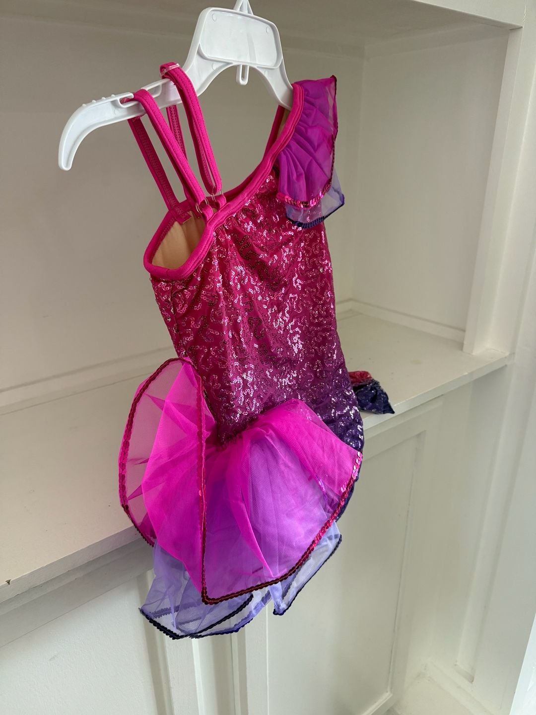 Layla The Brighter Movement Girls Pink and Purple Sequin Dance Leotard 4