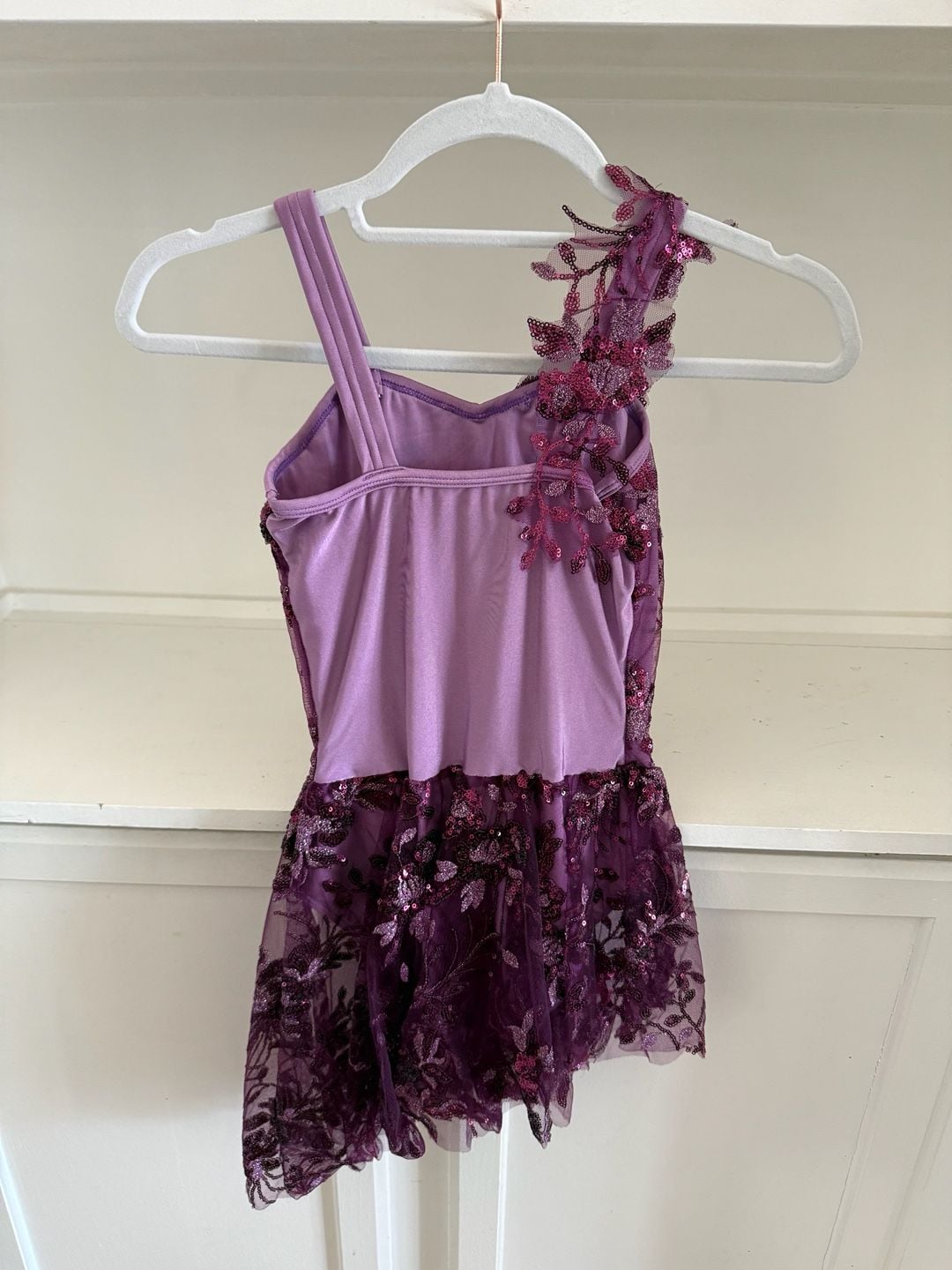 Laylas Dance Purple Sequin Floral Embellished Asymmetrical Dance Costume 4