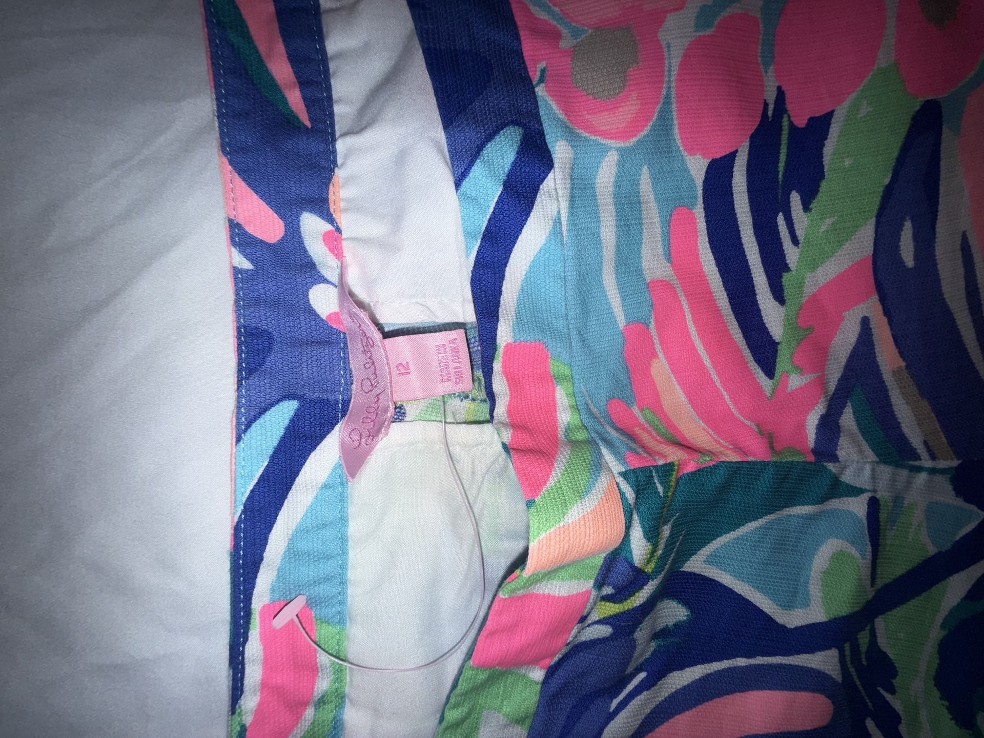 Lilly Pulitzer Scalloped Hem Floral Tropical Print Cotton Shorts 2