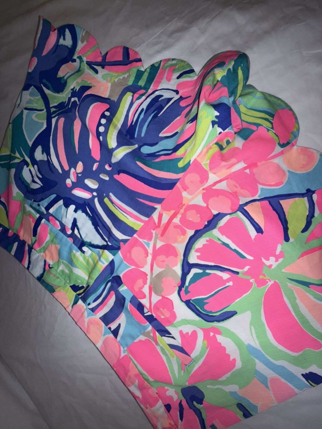 Lilly Pulitzer Scalloped Hem Floral Tropical Print Cotton Shorts 4