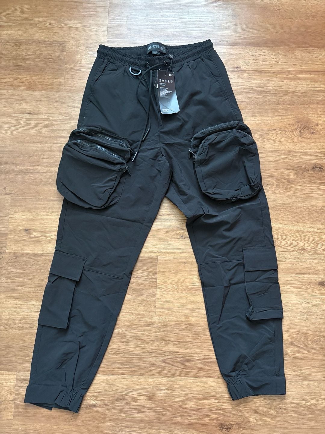 Decibel SS21-B499 Men's Black Multi-Pocket Cargo Jogger Pants 1