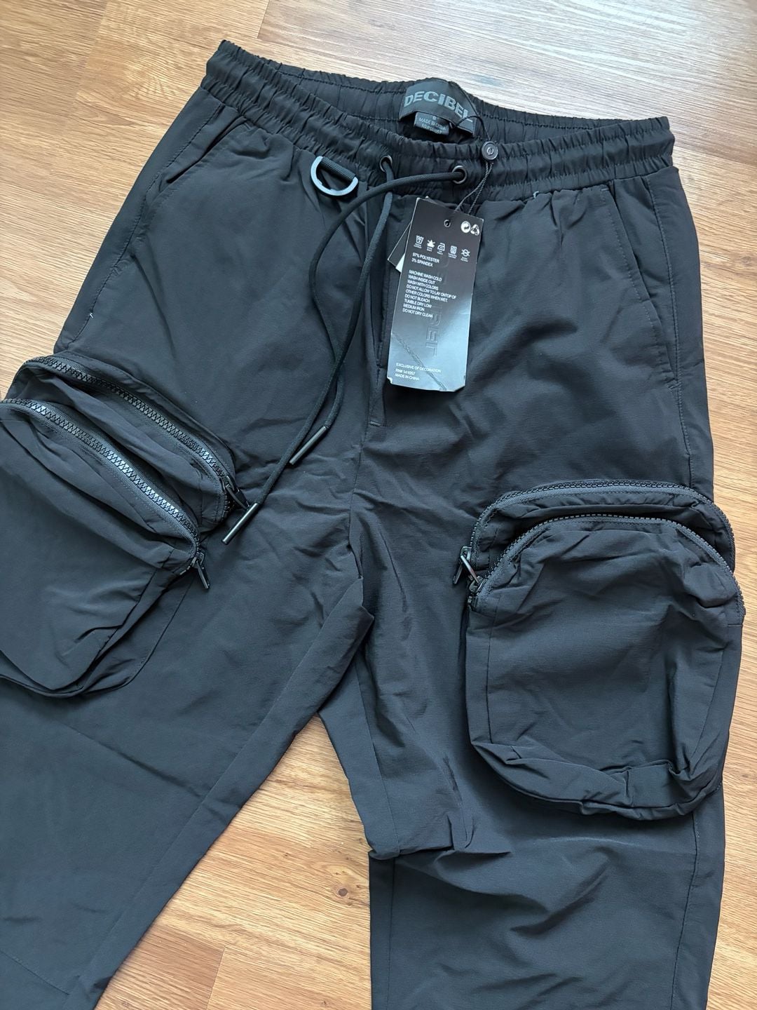 Decibel SS21-B499 Men's Black Multi-Pocket Cargo Jogger Pants 2