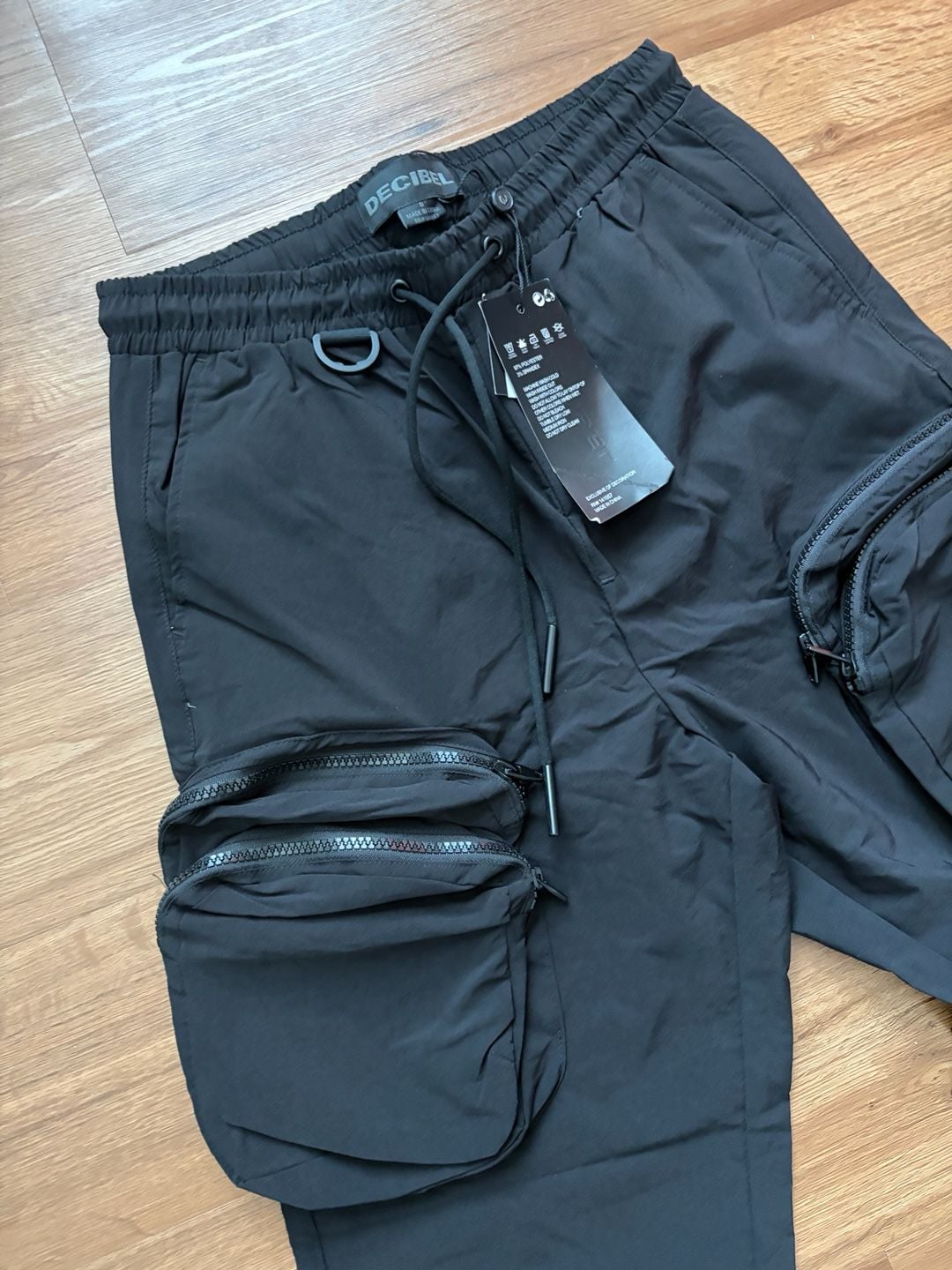 Decibel SS21-B499 Men's Black Multi-Pocket Cargo Jogger Pants 3