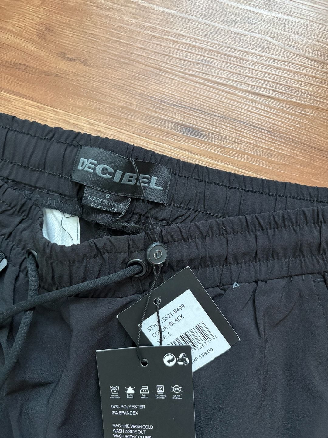 Decibel SS21-B499 Men's Black Multi-Pocket Cargo Jogger Pants 4