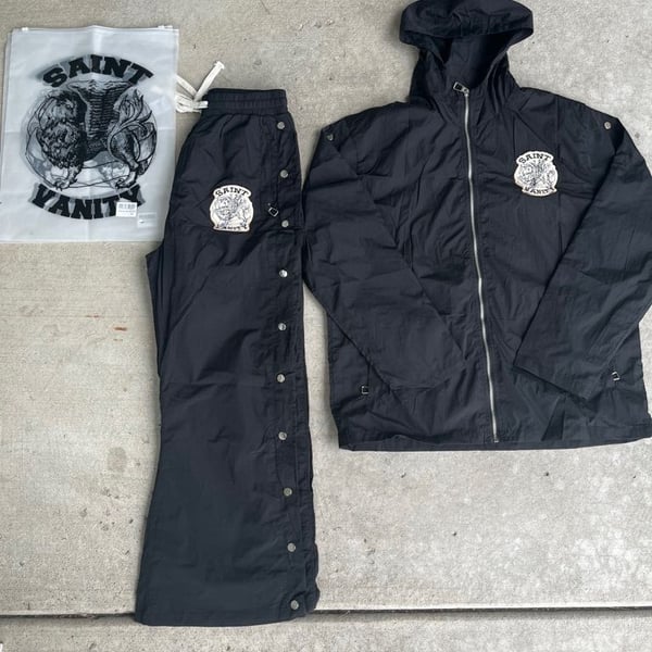 Saint Vanity Black Nylon Tracksuit Set