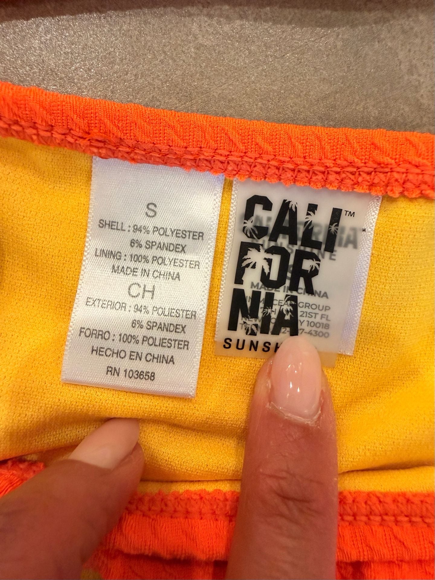 Girls California Sunshine Orange Textured Bikini Set 2