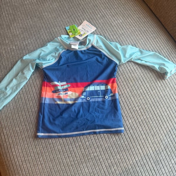 Flap Happy UPF 50+ Long Sleeve Graphic Rash Guard Swim Top