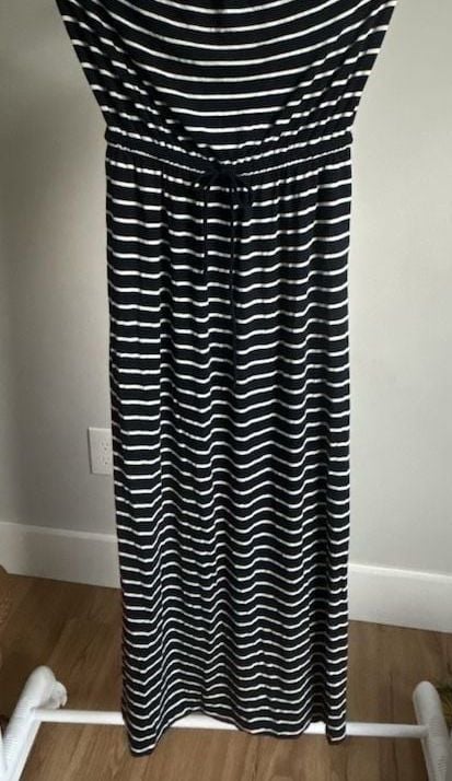 J.Crew Women's Striped Bandeau Halter Maxi Dress with Drawstring Waist 3