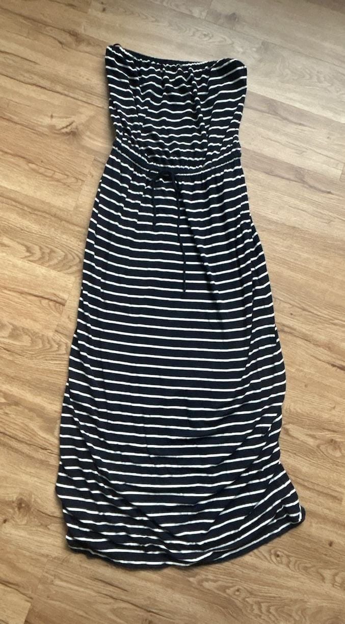 J.Crew Women's Striped Bandeau Halter Maxi Dress with Drawstring Waist 6