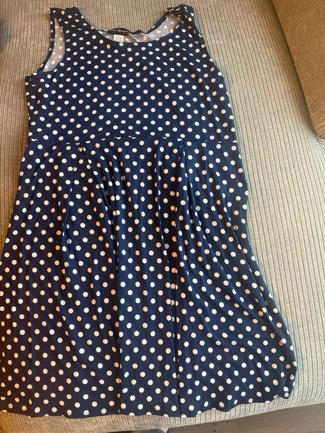Star Vixen Navy Blue and White Polka Dot Blouse Size 1X 3