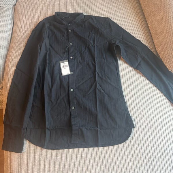 John Varvatos Men's Textured Band Collar Button-Down Shirt