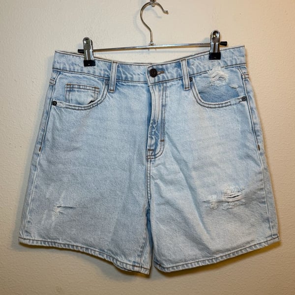 HIDDEN Los Angeles Women's Light Wash Distressed Denim Shorts