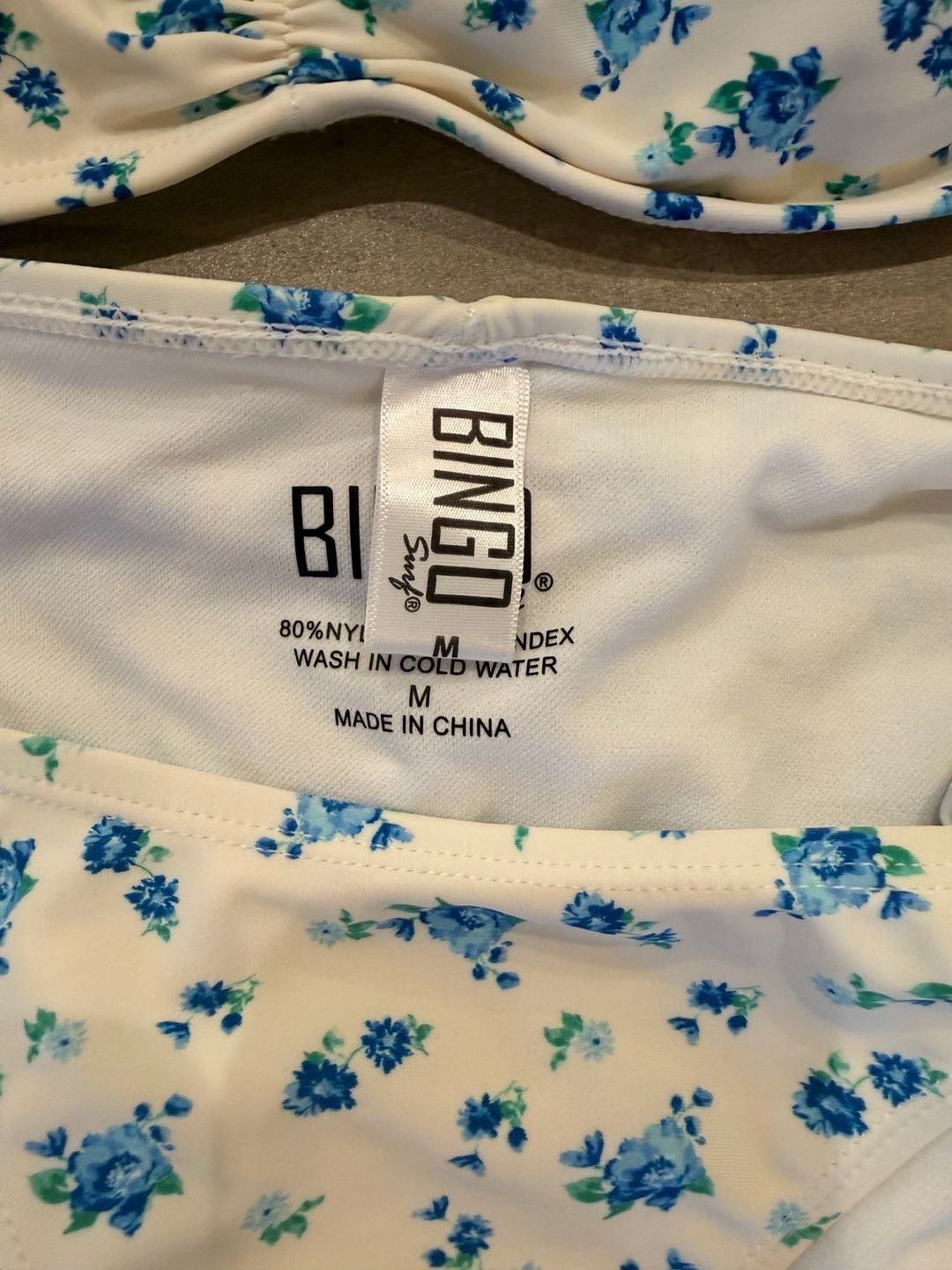Bingo Surf Floral Print and Gingham Tie-Side Bikini Set 2