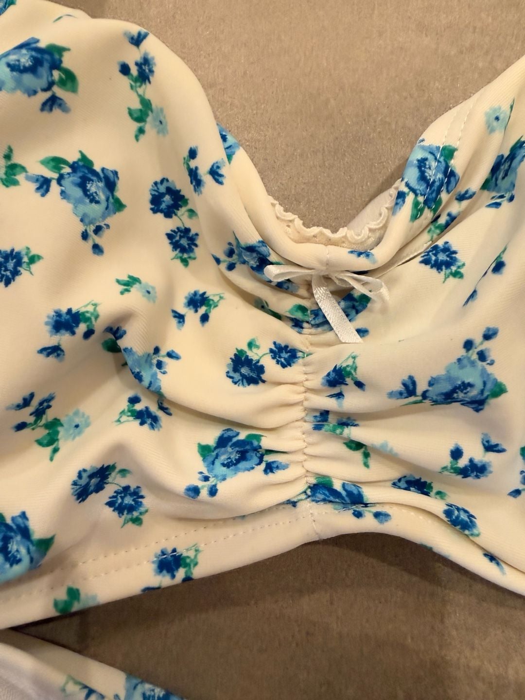 Bingo Surf Floral Print and Gingham Tie-Side Bikini Set 4