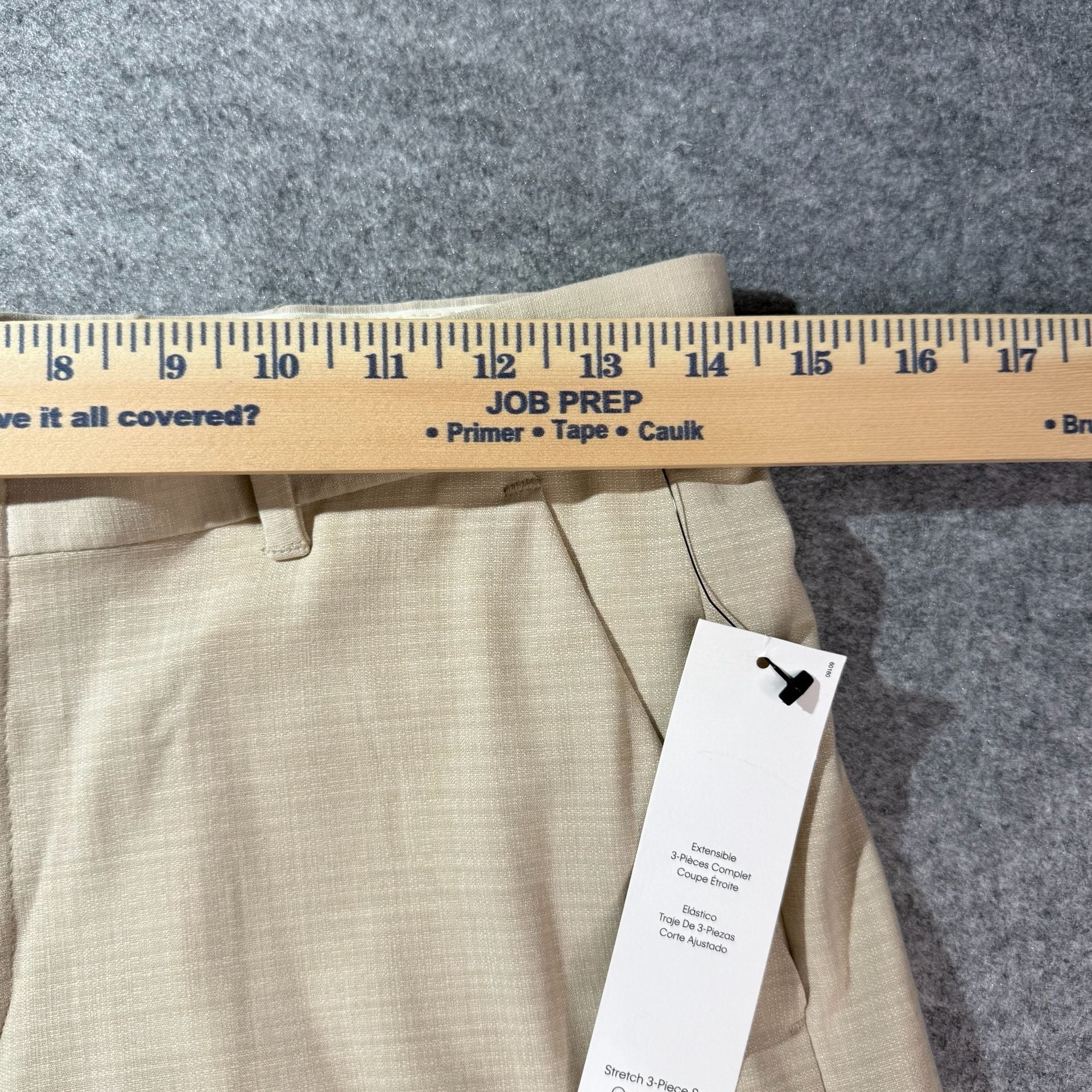 Calvin Klein Slim Fit Stretch 3-Piece Suit in Natural Linen 6