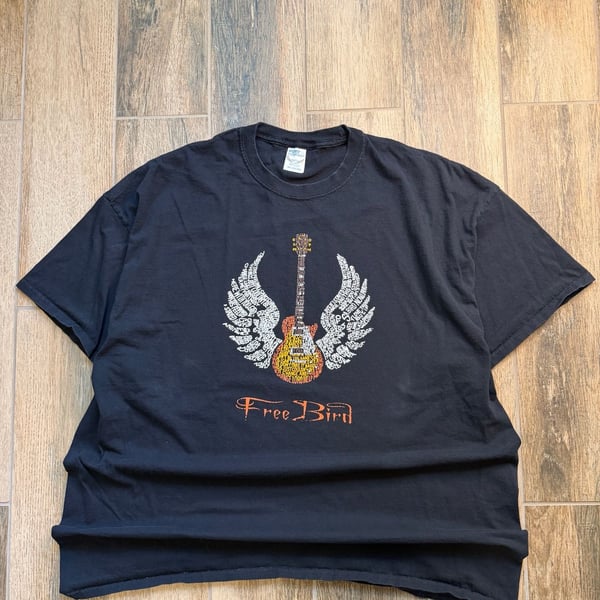Lynyrd Skynyrd Free Bird Song Lyrics Word Art Band T-Shirt Adult