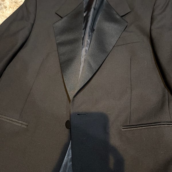 Stanley Blacker Vintage Men's 100% Pure Wool Black Tuxedo Dinner Jacket Blazer